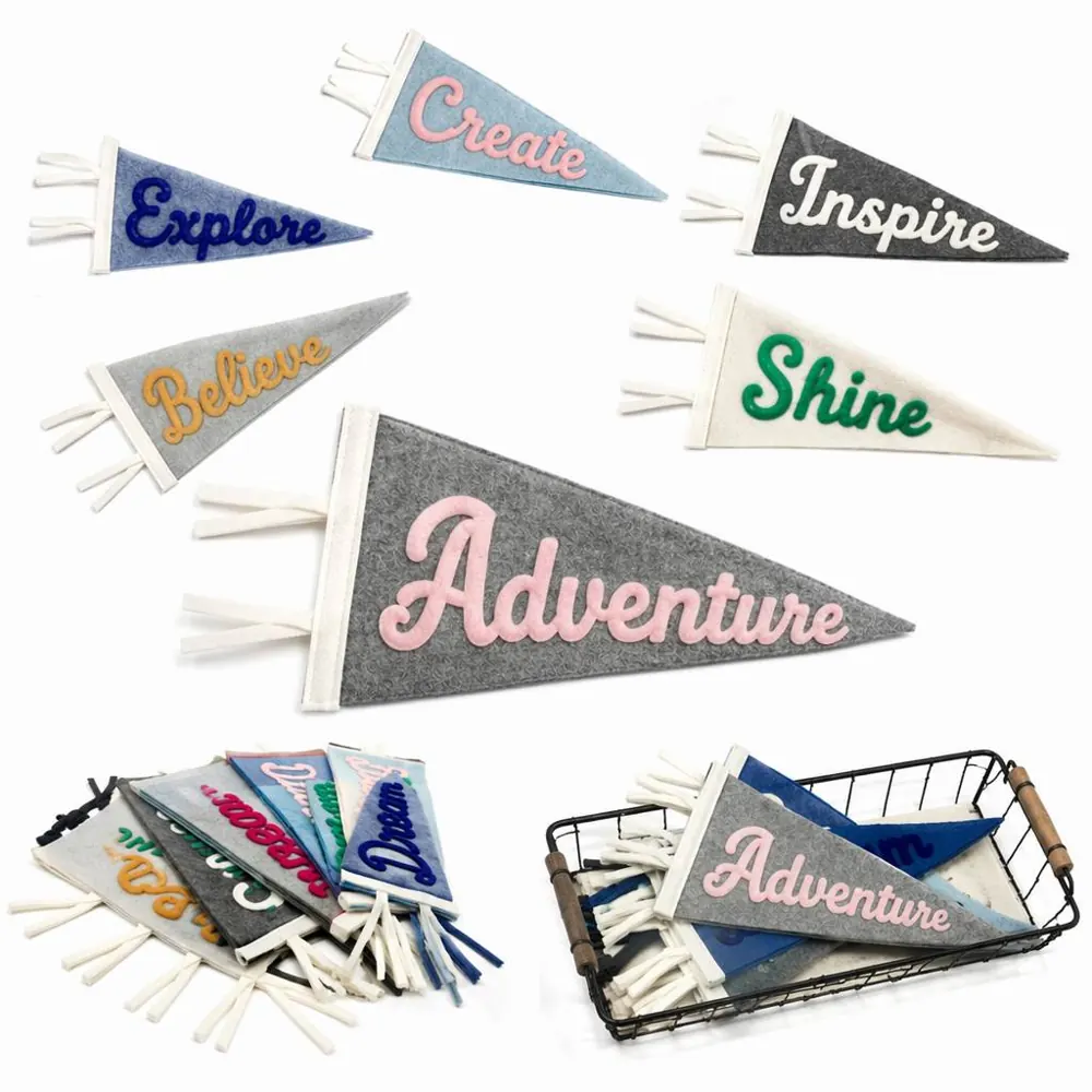 Felt Pennant Bunting 8x18in, Soft Fabric Party Garland 2