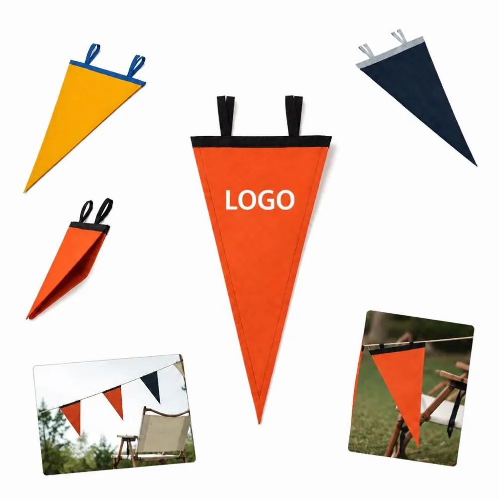 Custom Felt Triangular Flag for Party, Wedding, or Brand