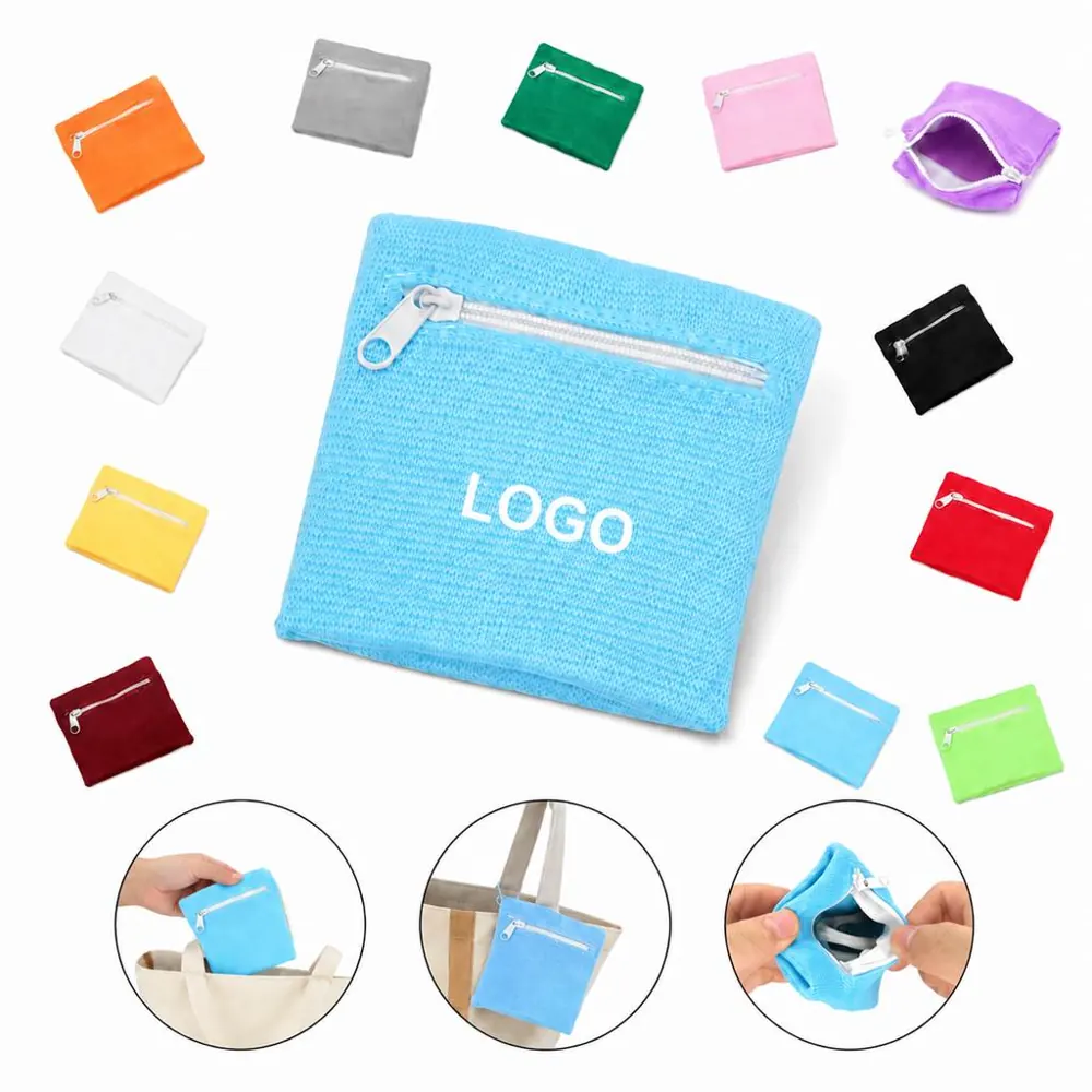Zippered Mesh Storage Pouch, Breathable Knit Organizer Bag