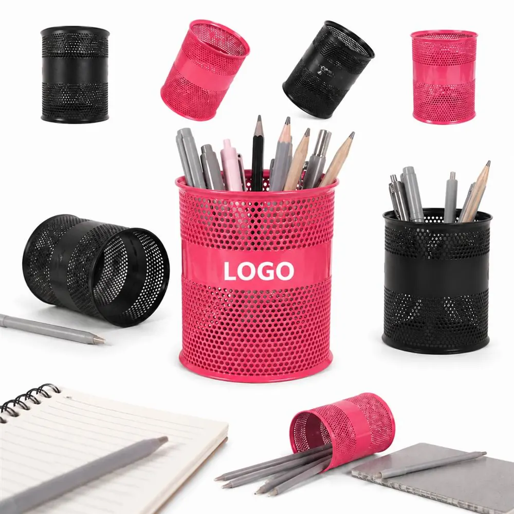 Rust-Resistant Iron Circular Pen Holder for Desk