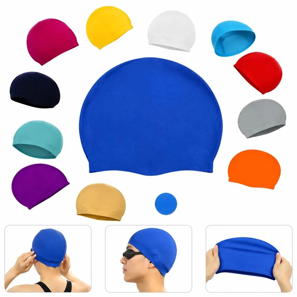 Elastic Silicone Swim Cap for Training & Recreational 2
