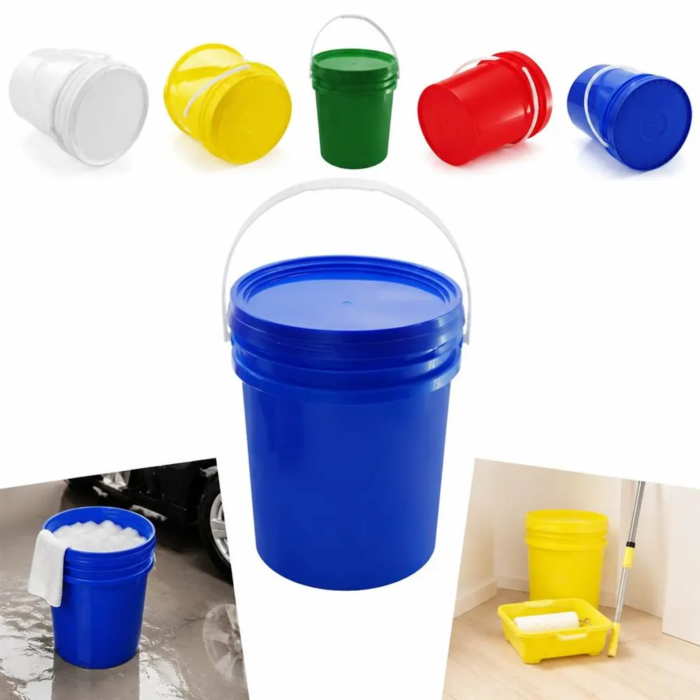 5 Gallon Plastic Bucket with Secure Lid and Sturdy Handle 2