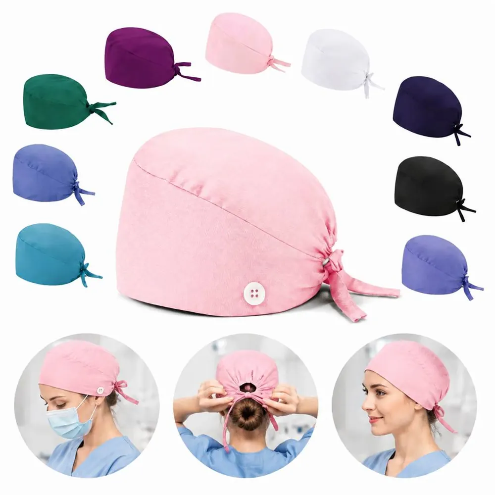 Adjustable Surgical Scrub Nurse Cap, Breathable Non-Woven 2