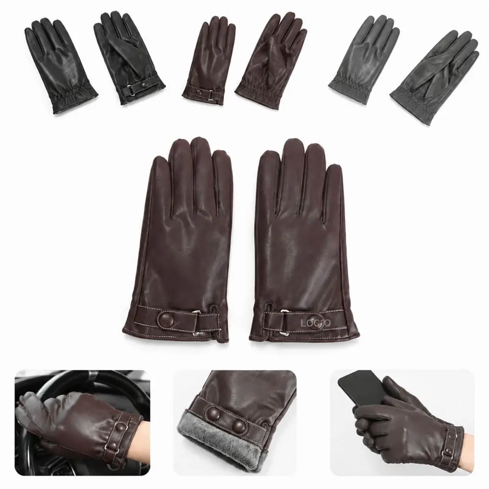 Premium Leather Driving Gloves with Fur Lining