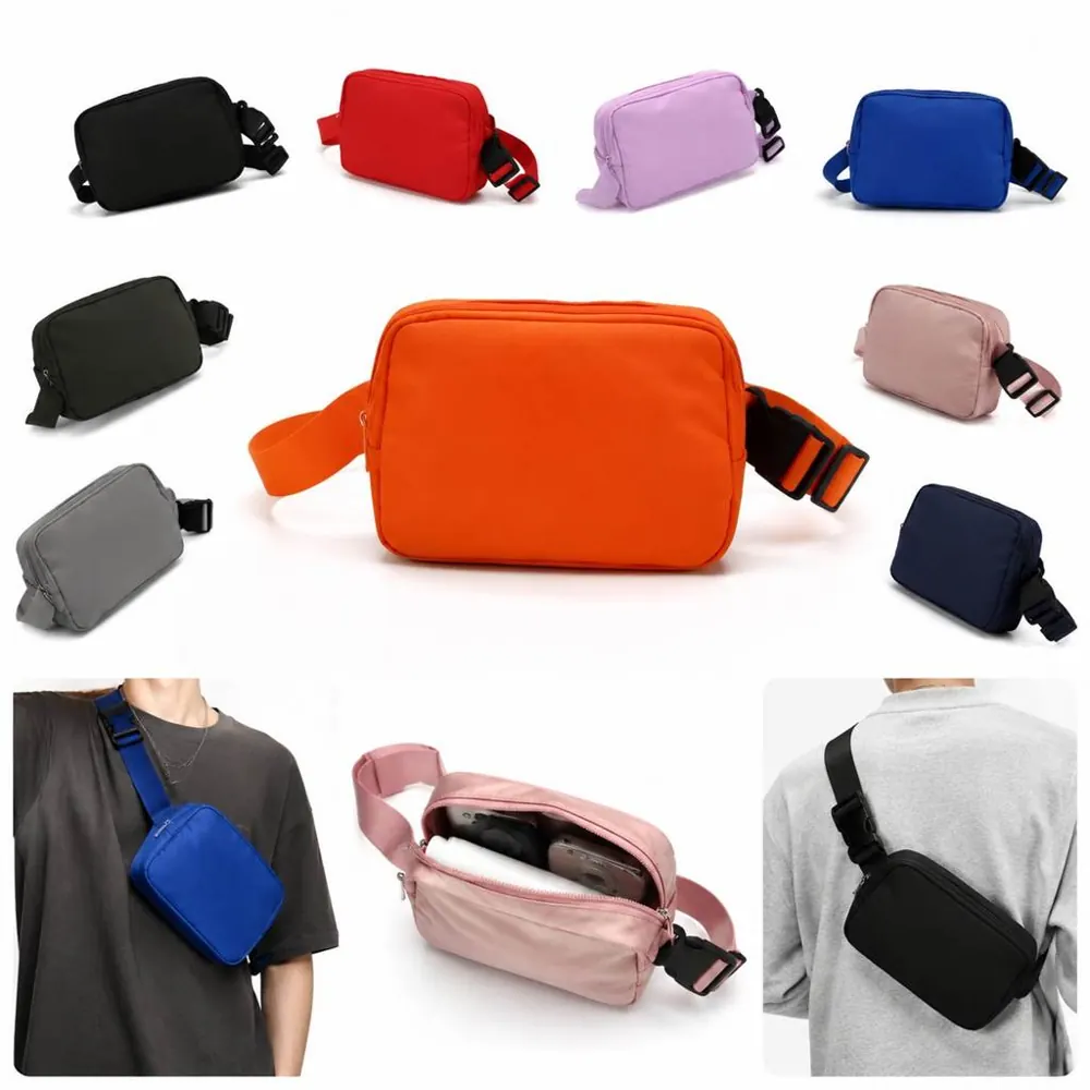 Colorful Waterproof Nylon Belt Bag with Crossbody Strap 2