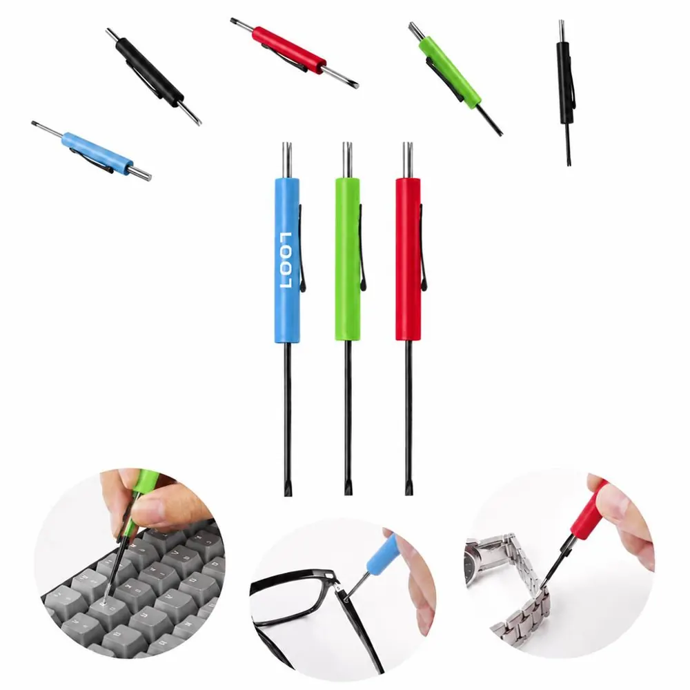 Compact Dual-Head Screwdriver with Interchangeable Bits