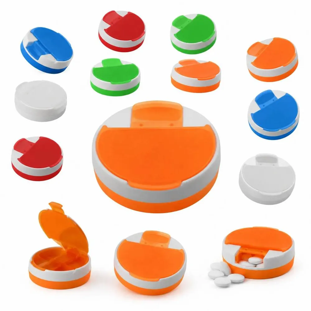 Rotating 4-Compartment Daily Pill Organizer for Travel 2
