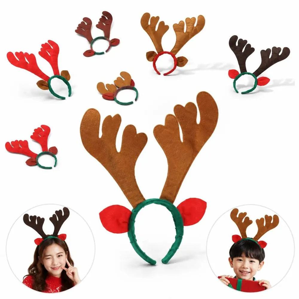 Felt Reindeer Antler Headband for Christmas Party Holiday 2