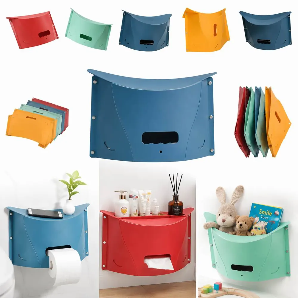 Wall-Mounted Storage Organizer with Tissue Box Holder 2
