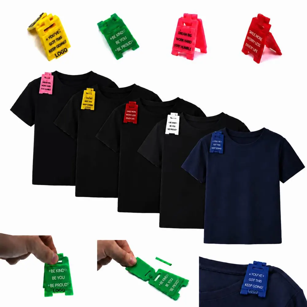 Inspirational Folding Tag Clips for T-Shirts, Motivational