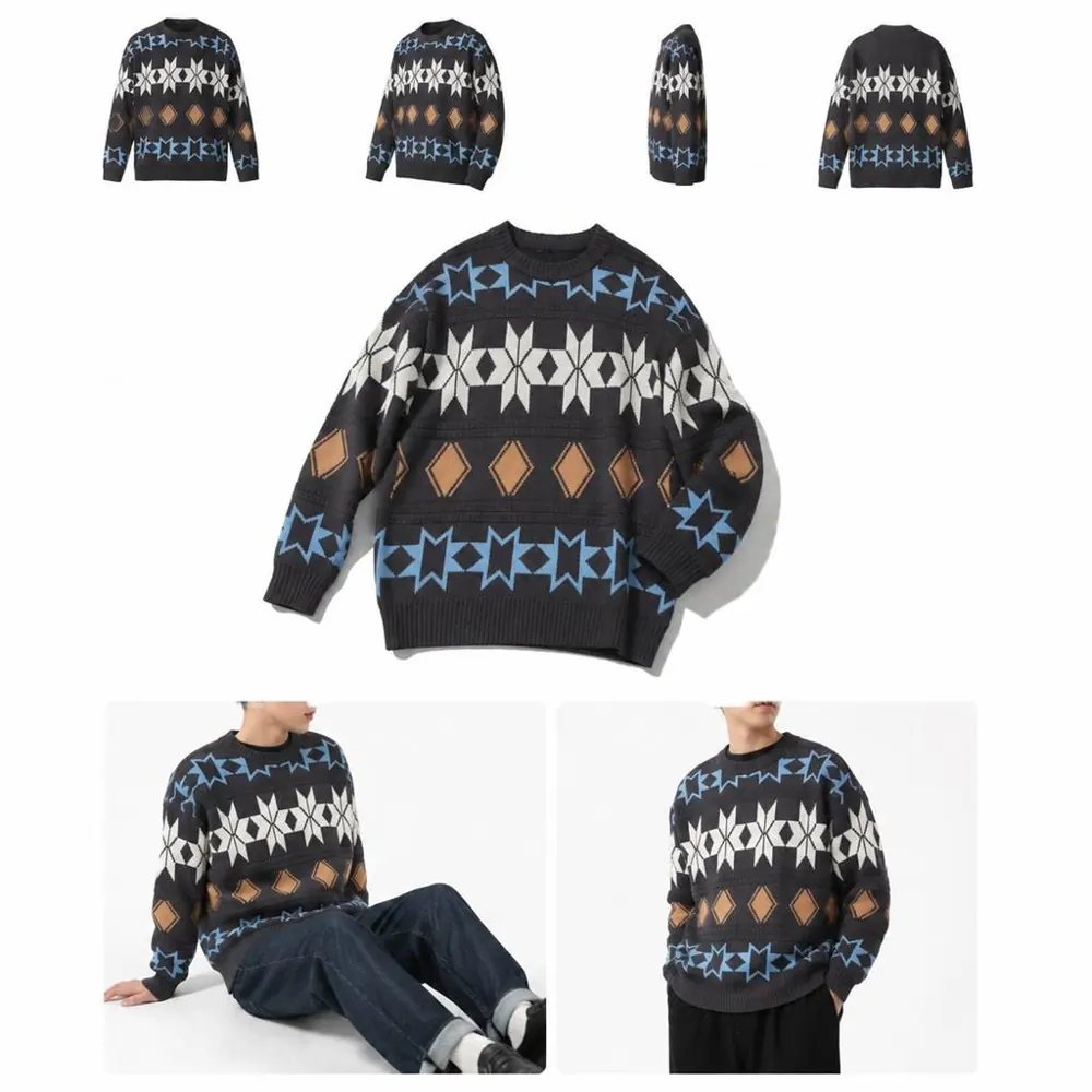 Custom Jacquard Acrylic Sweater, Full Knitted Personalized 2