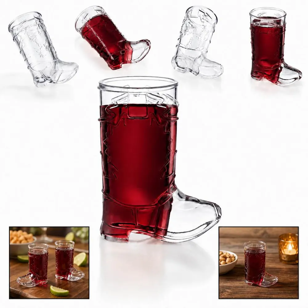 Mini Boot Shot Cups - Novelty Food-Safe Drinking Glass 2