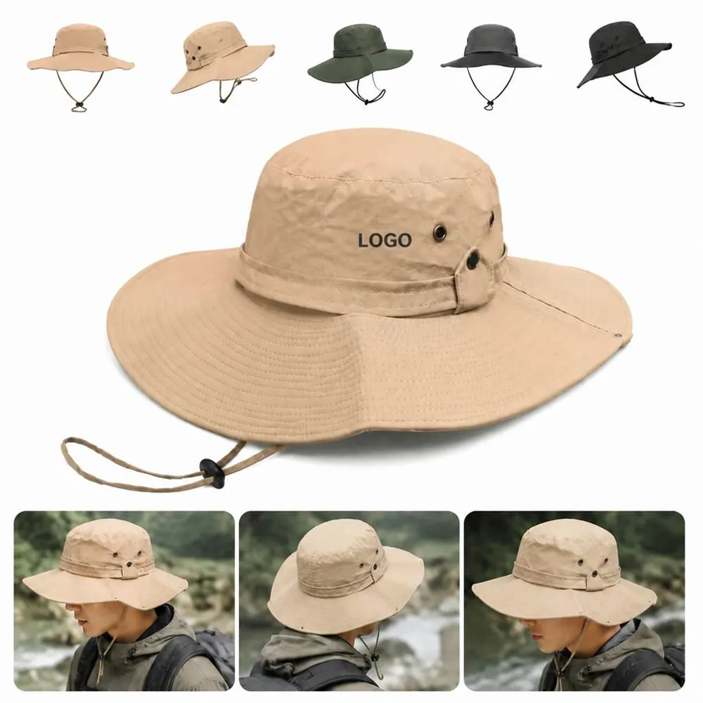 UPF50+ Wide Brim Bucket Sun Hat for Outdoor