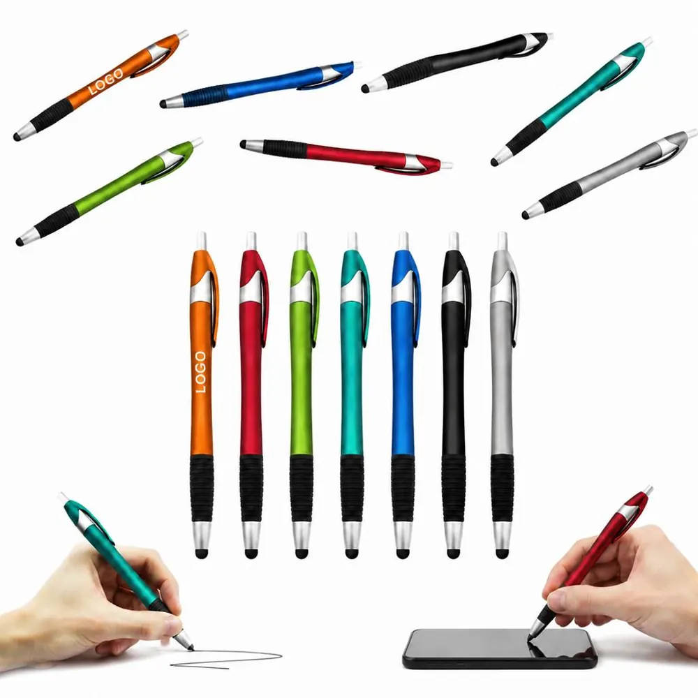 2-in-1 Stylus Pen with Retractable Ballpoint, Fine-Tip