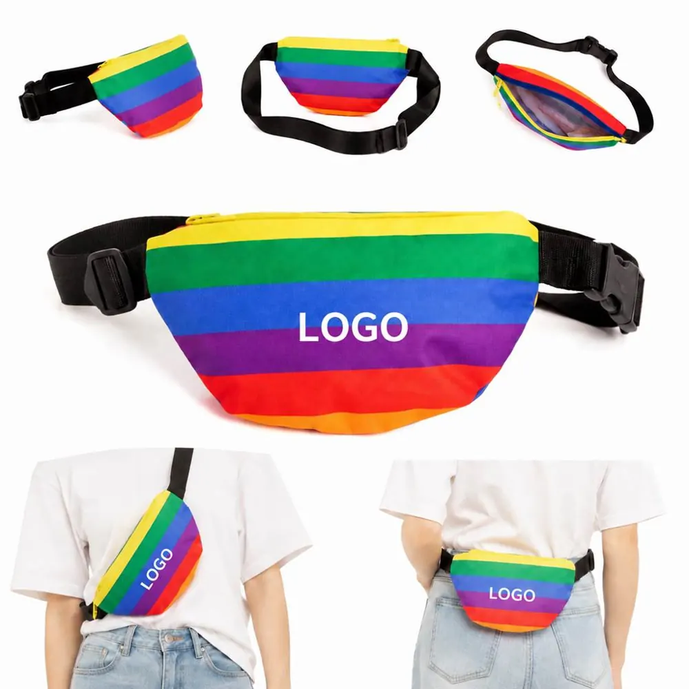 Rainbow Fanny Pack with Water-Resistant Adjustable Waist
