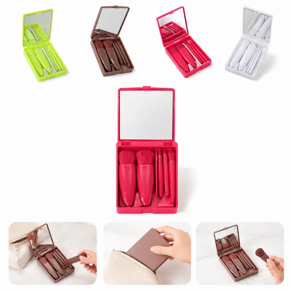 Travel Makeup Brush Set 5-Piece Soft Synthetic Blending Kit 2