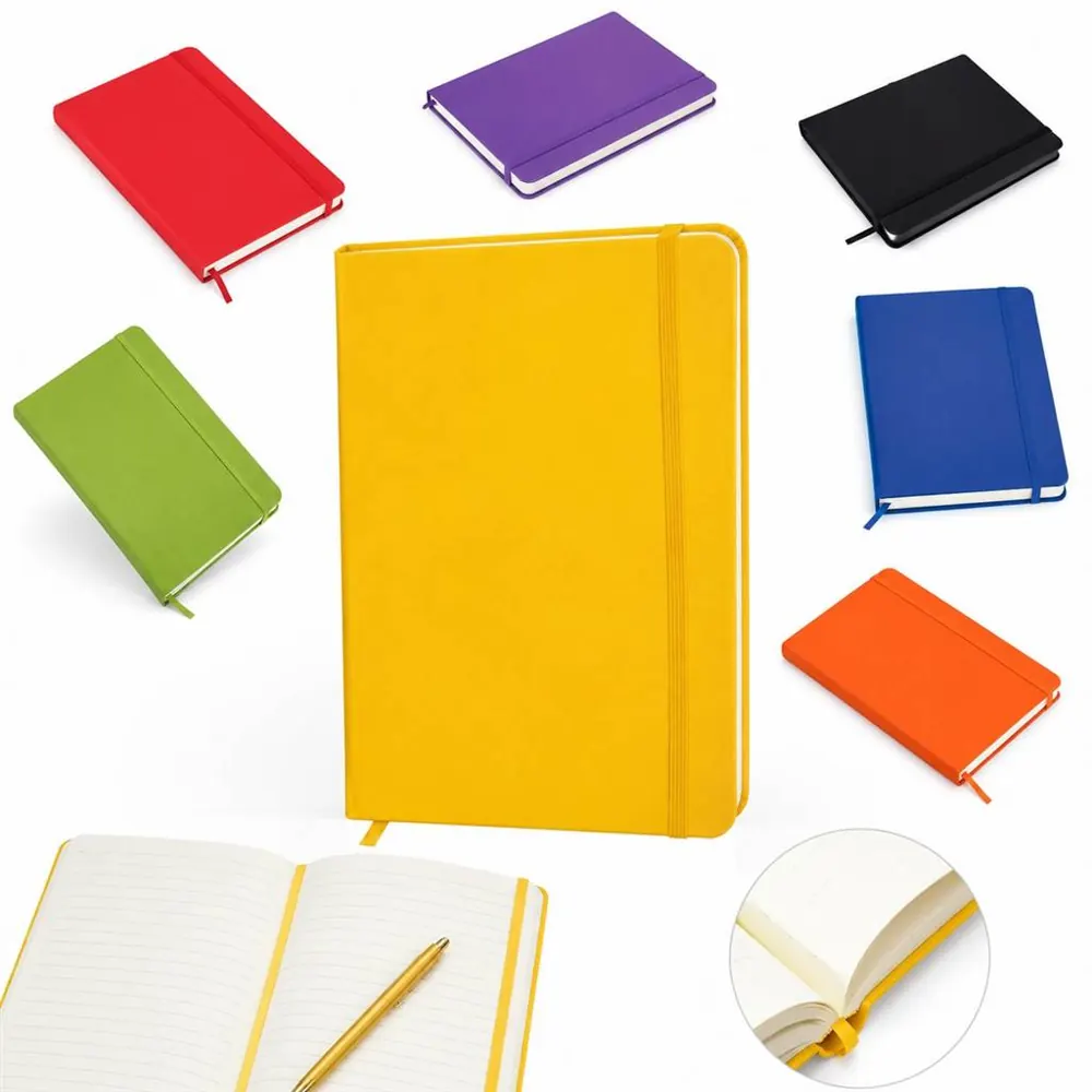A6 Hardcover Lined Notebook with PU Cover, Pocket-Size 2