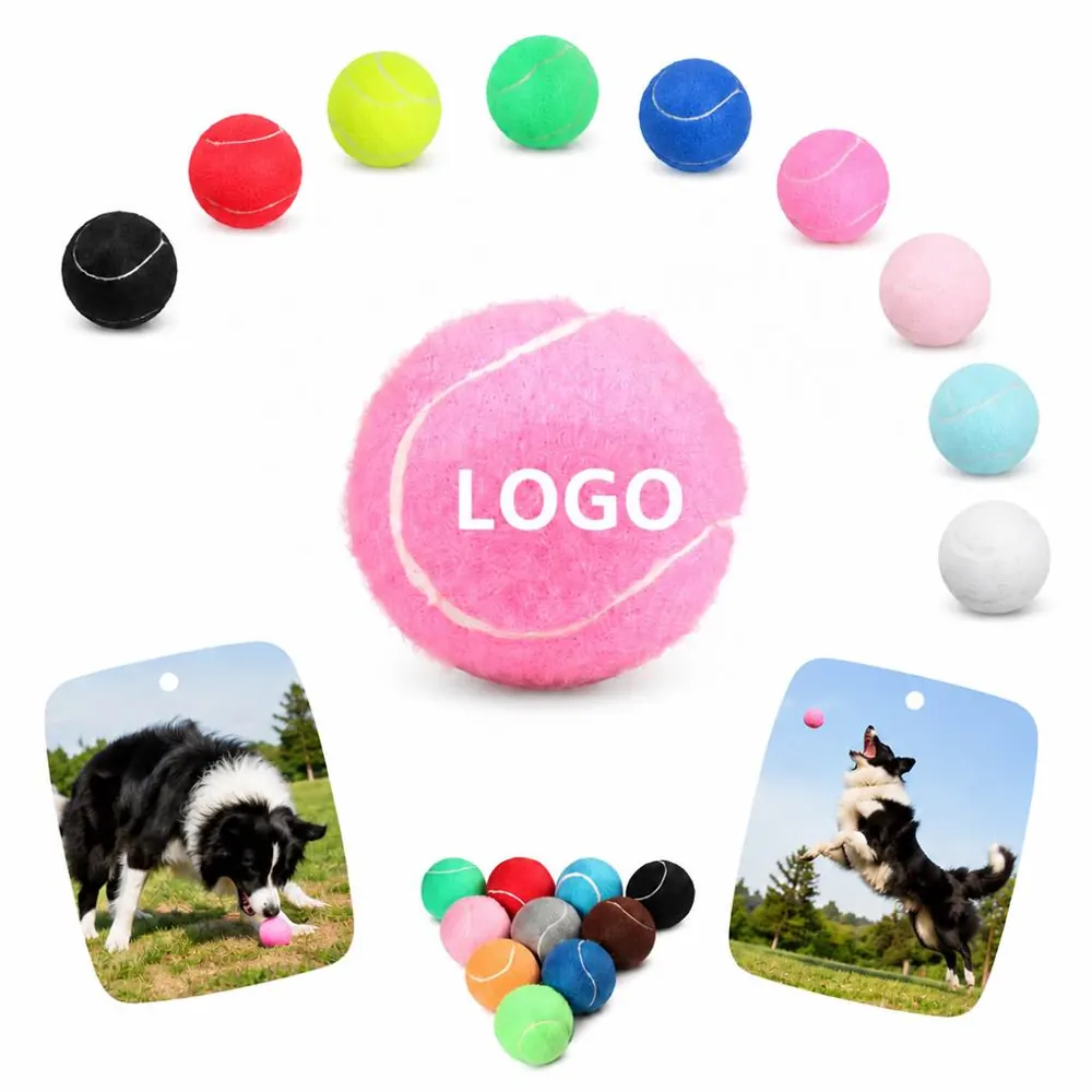 Multicolor Plush Pet Tennis Ball Toy for Dogs, Bouncy Fetch