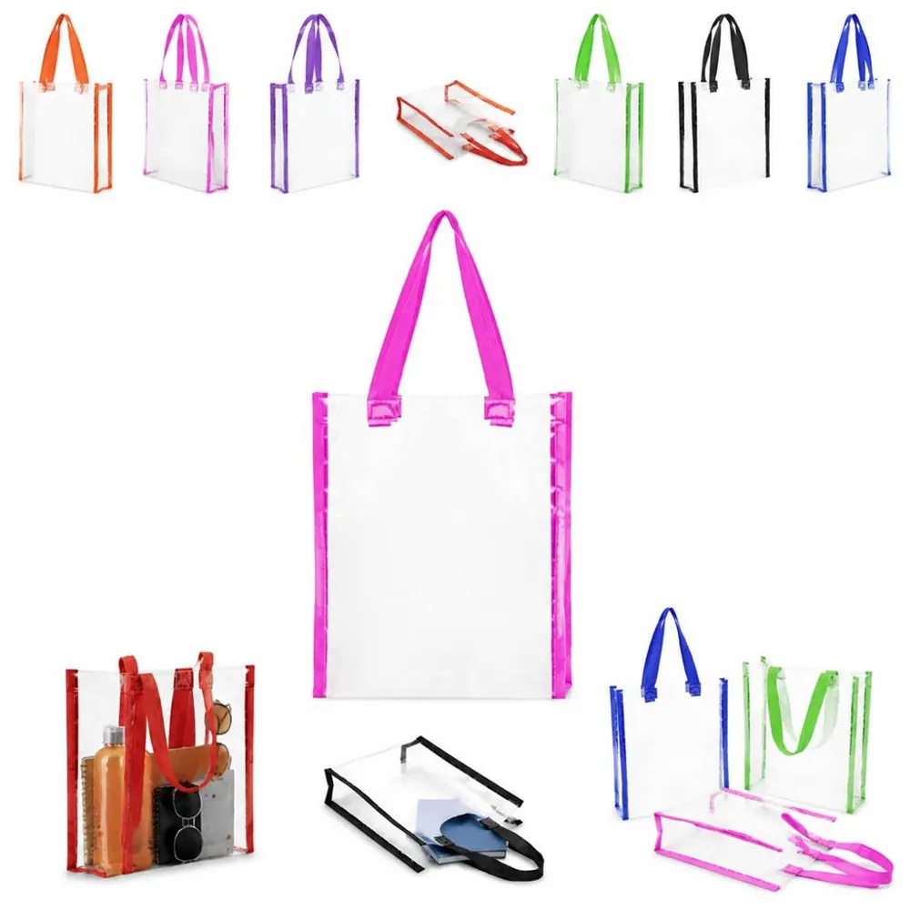 Clear PVC Stadium Tote Bag Waterproof Open-Top for Events 2