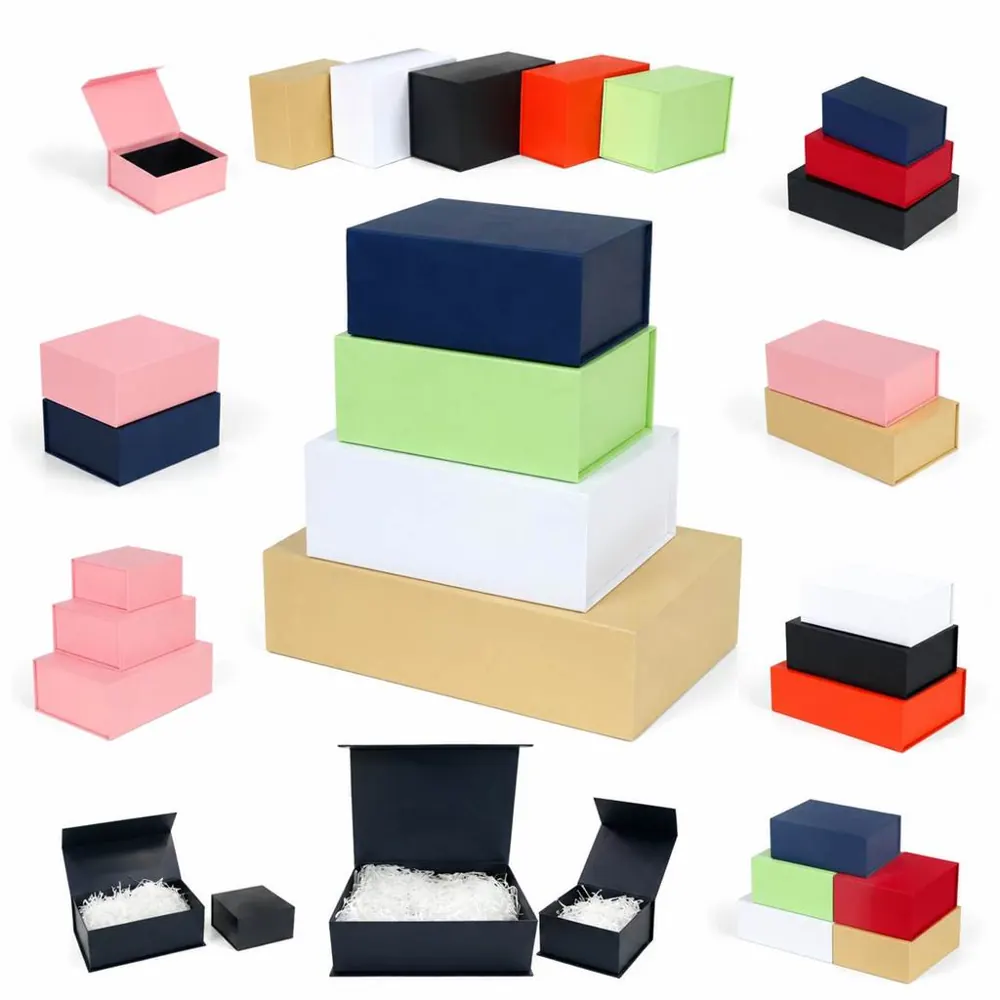 Magnetic Lid Gift Box with Shredded Paper, 6x6x3 Inch 2