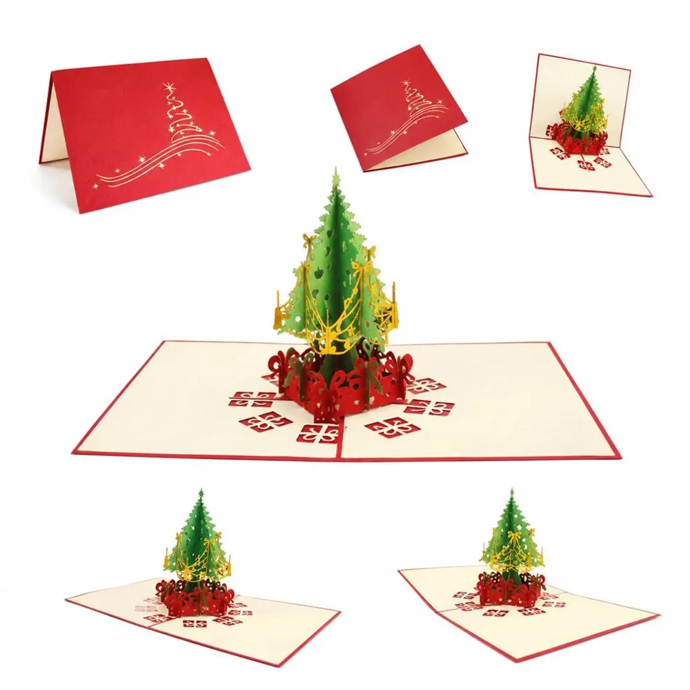 3D Christmas Tree Pop-Up Card with Festive Design 2