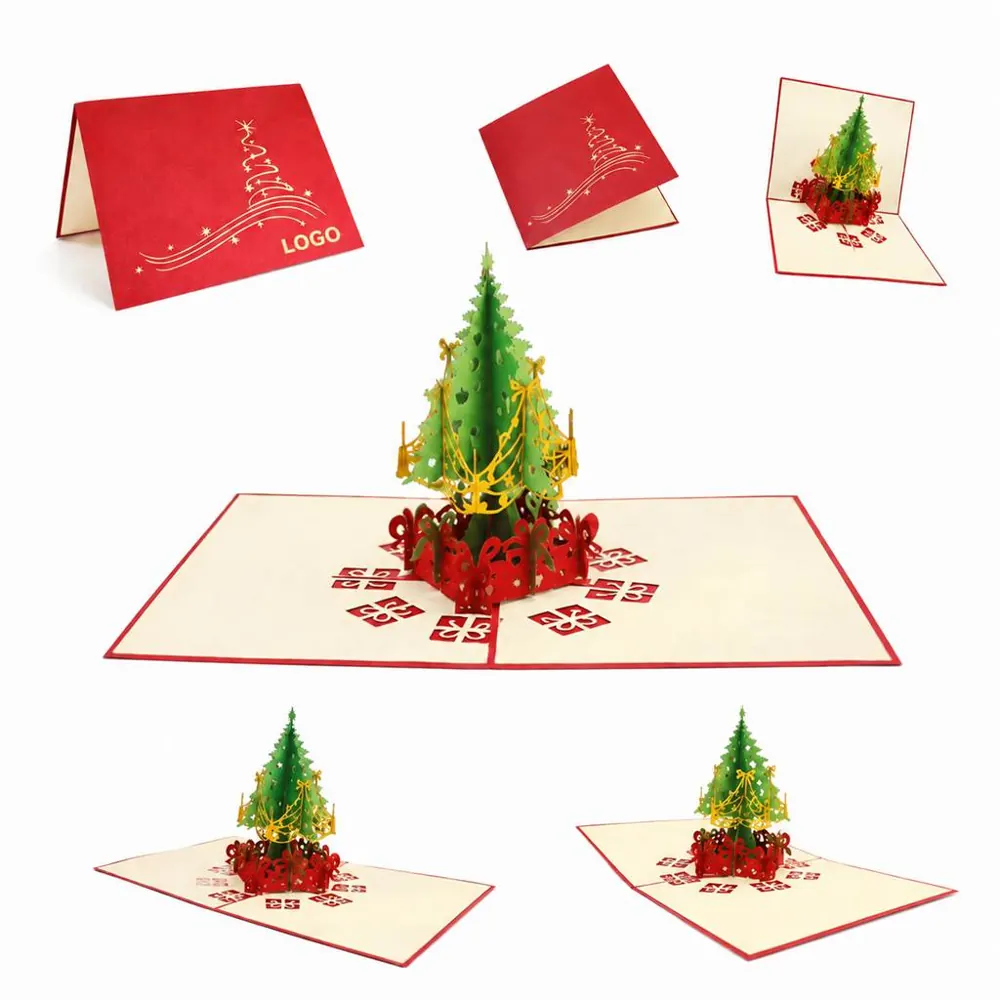 3D Christmas Tree Pop-Up Card with Festive Design