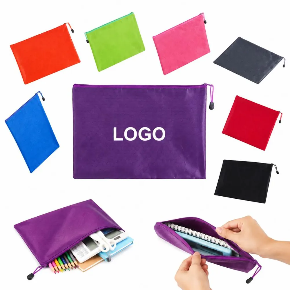 Waterproof A4 Zipper File Bag Honeycomb Texture