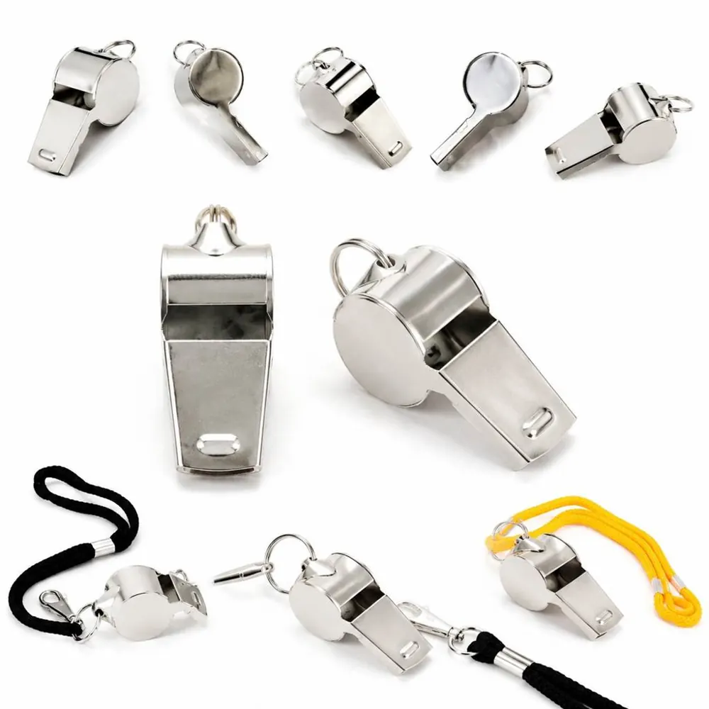 Stainless Steel Whistle with Lanyard for Coaches, Referees 2