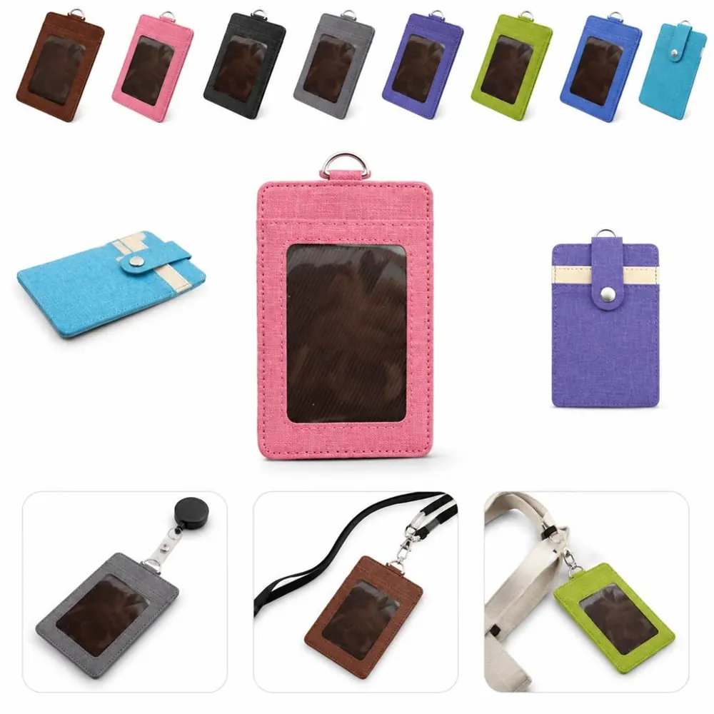 Premium PU Leather Badge Holder with Clear Window 2