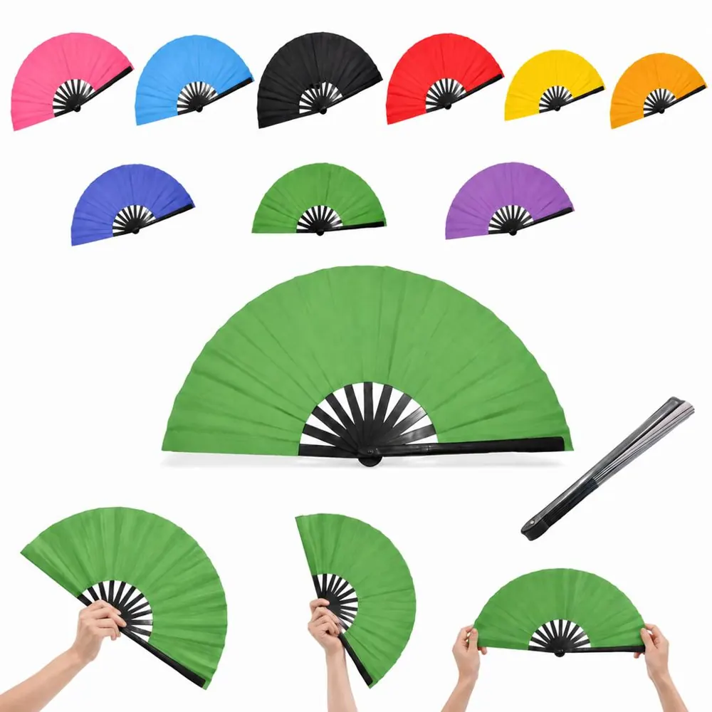 Folding Kung Fu Hand Fan, Lightweight Plastic Cooling Fan 2
