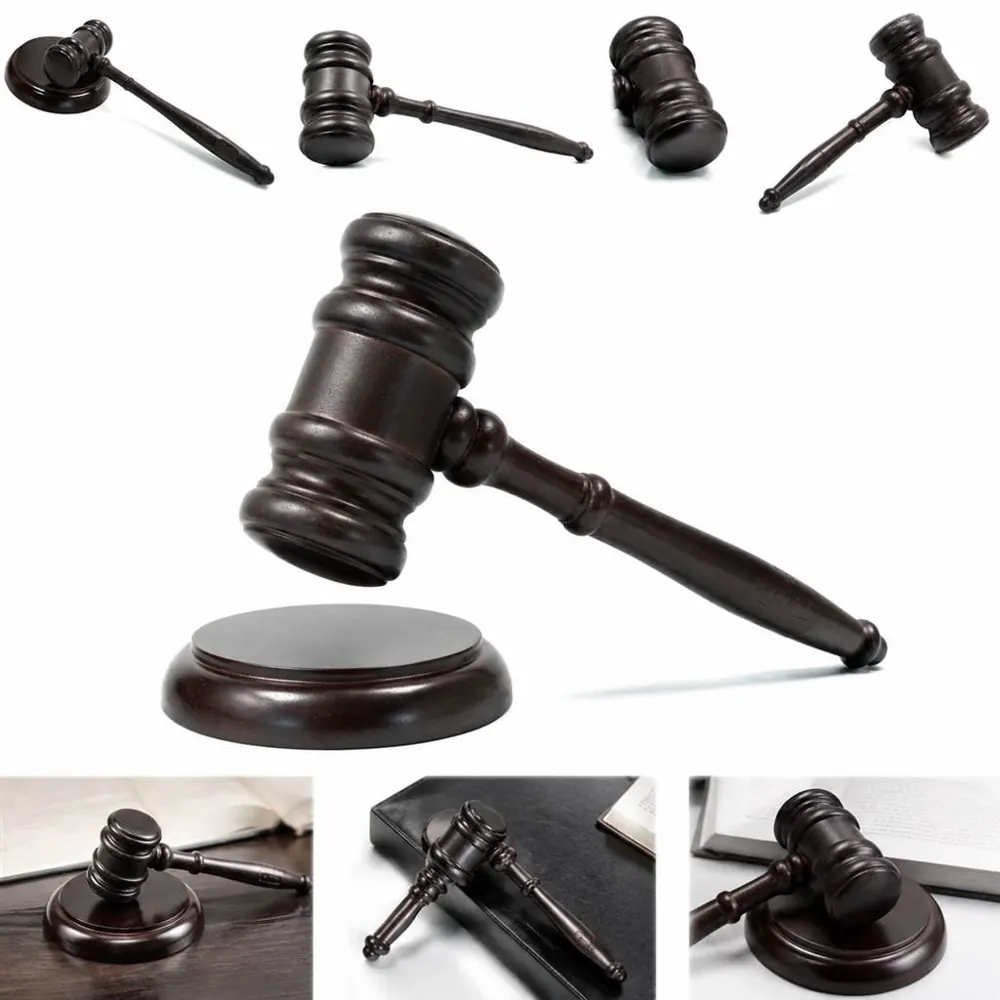 Wooden Gavel Set with Striking Block for Courtroom 2