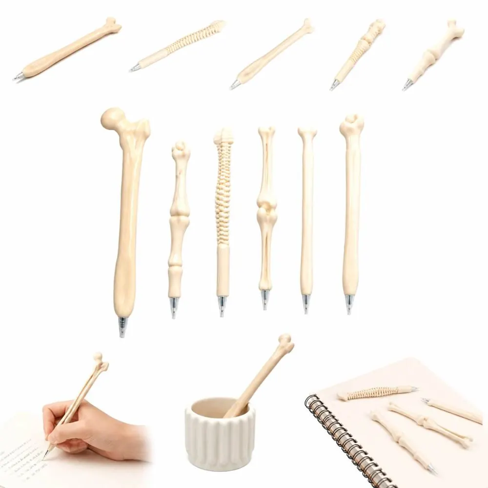 Bone-Shaped Ballpoint Pen, Click Retractable, Fun Writing 2