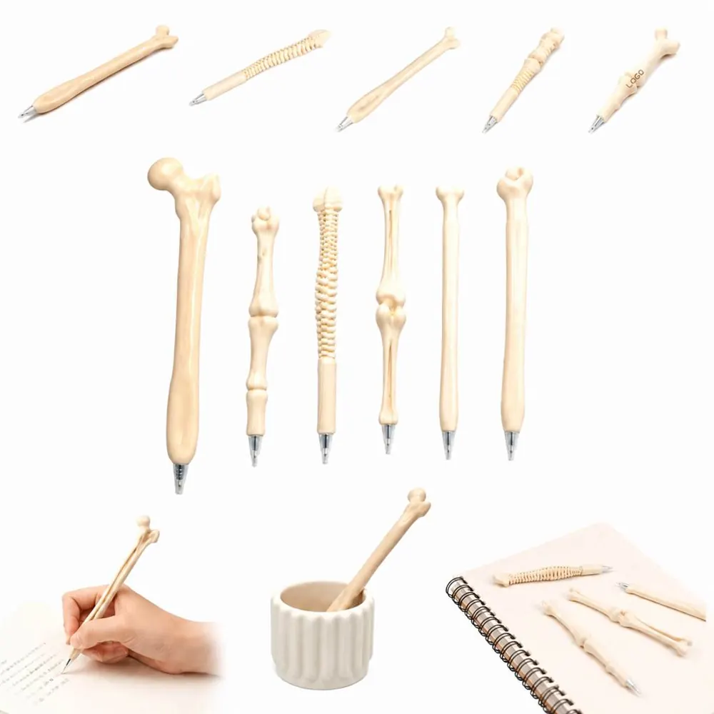 Bone-Shaped Ballpoint Pen, Click Retractable, Fun Writing