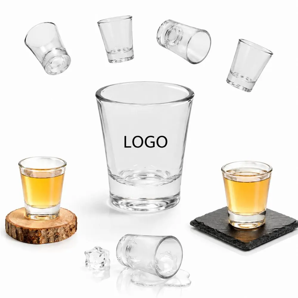 1.5 oz Clear Glass Shot Cup, Customizable for Events & Bar