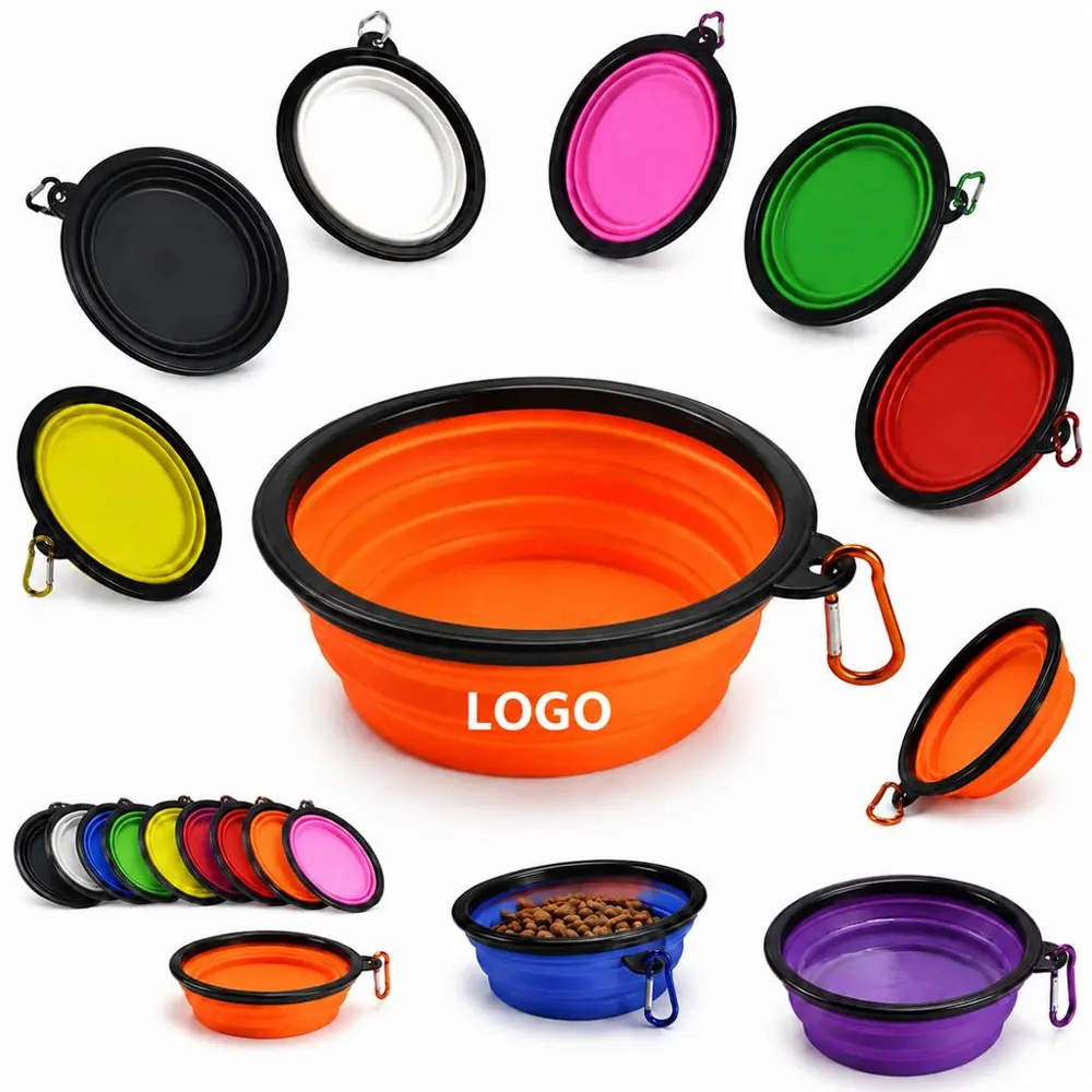 Collapsible Silicone Pet Bowl for Travel, Portable Dog