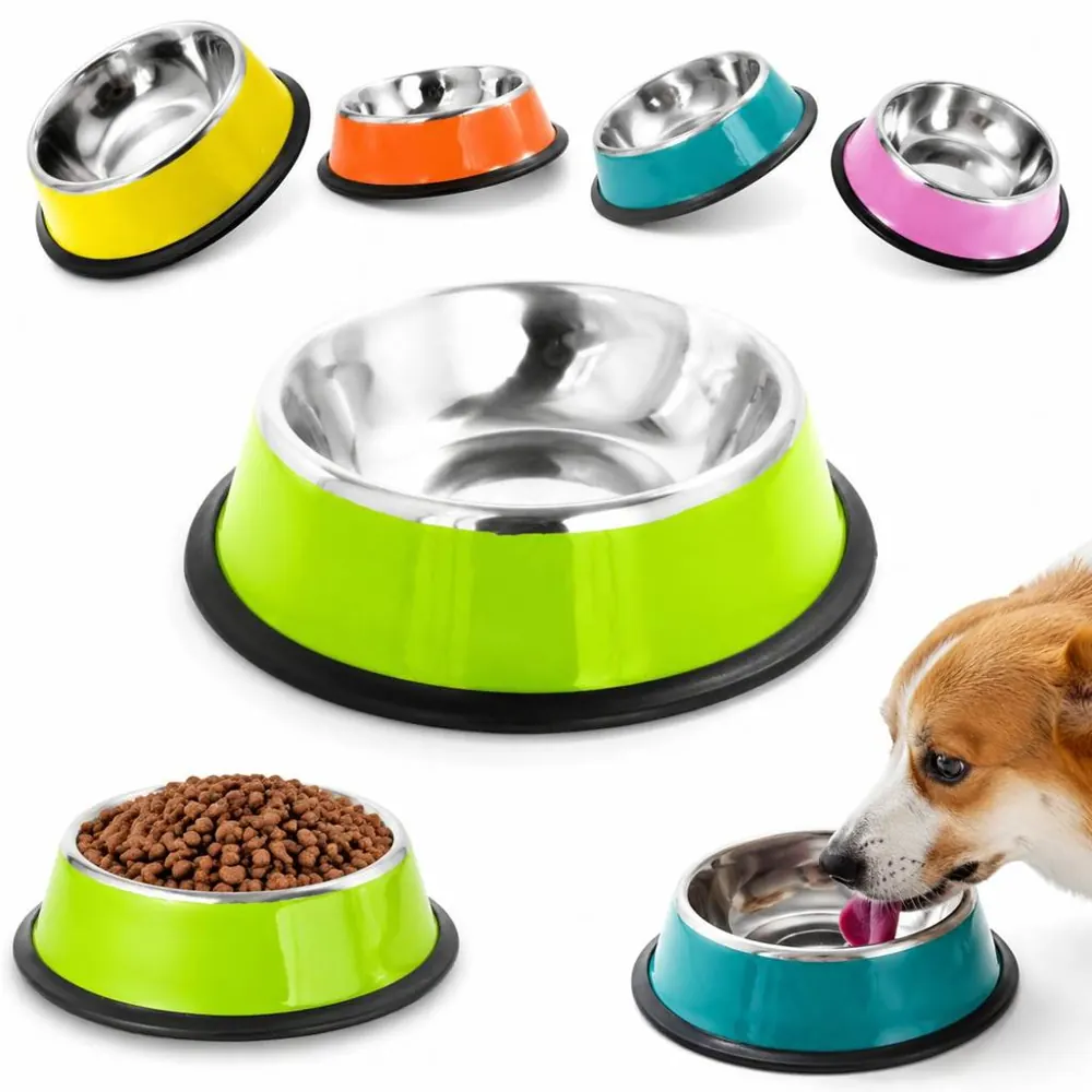 Non-Skid Stainless Steel Pet Bowl for Dogs Cats, Dishwasher 2