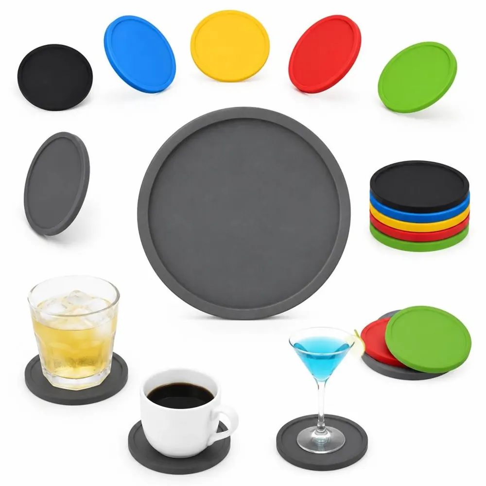 Custom Round Silicone Coaster Non-Slip for Table Protection 2