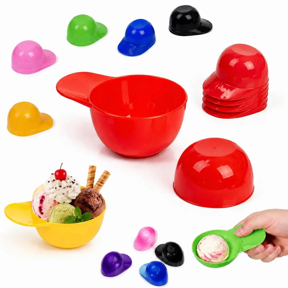 Stackable Solid-Color Baseball Helmet Dessert Cup, Food-Safe 2