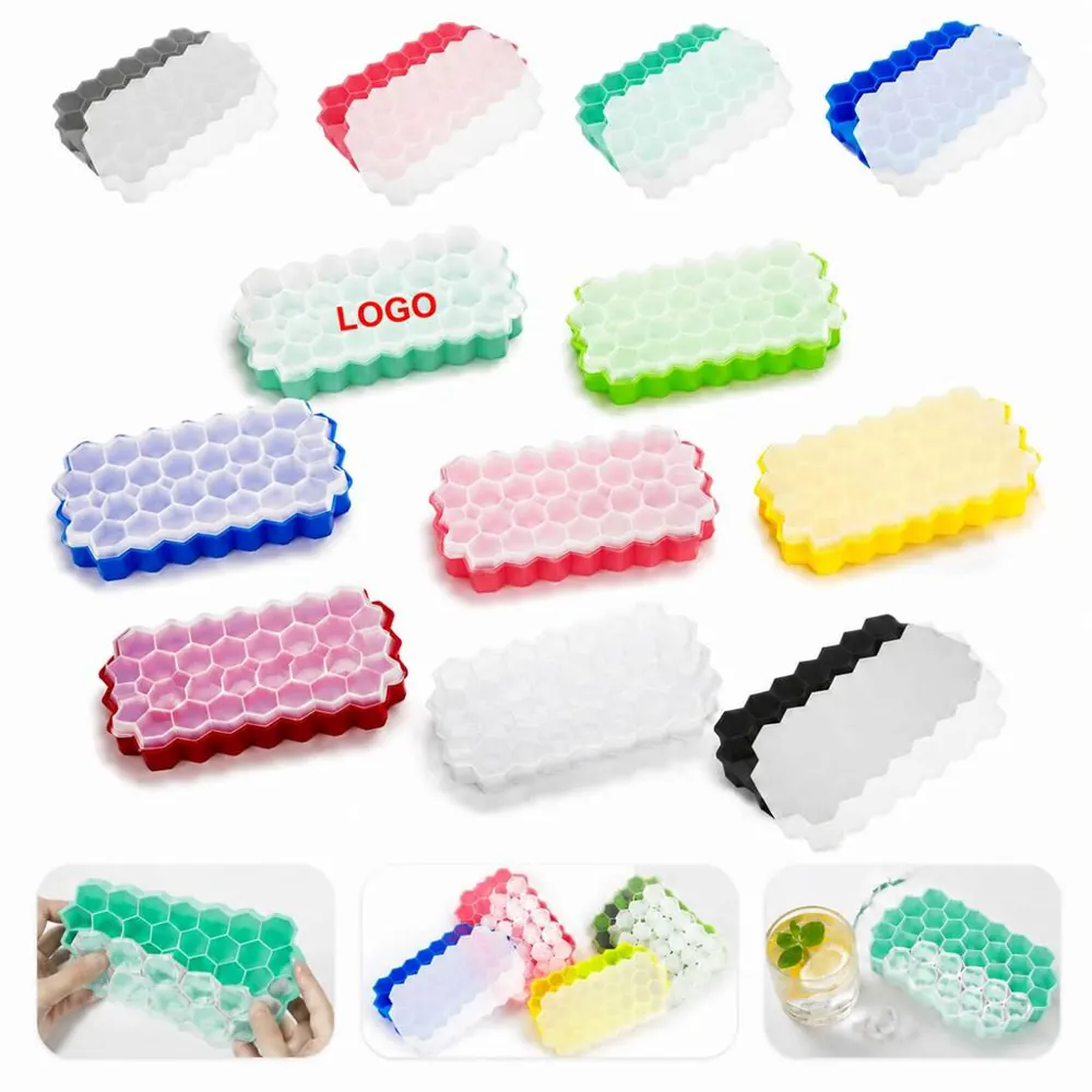 Honeycomb Silicone Ice Cube Tray, 37-Slot Flexible Mold