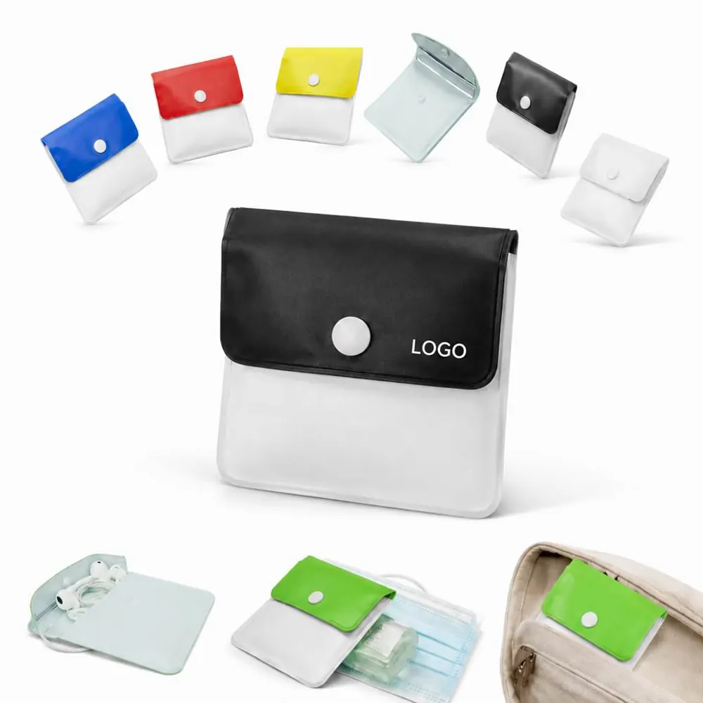 Multi-Functional Snap-Button Storage Pouch with Translucent