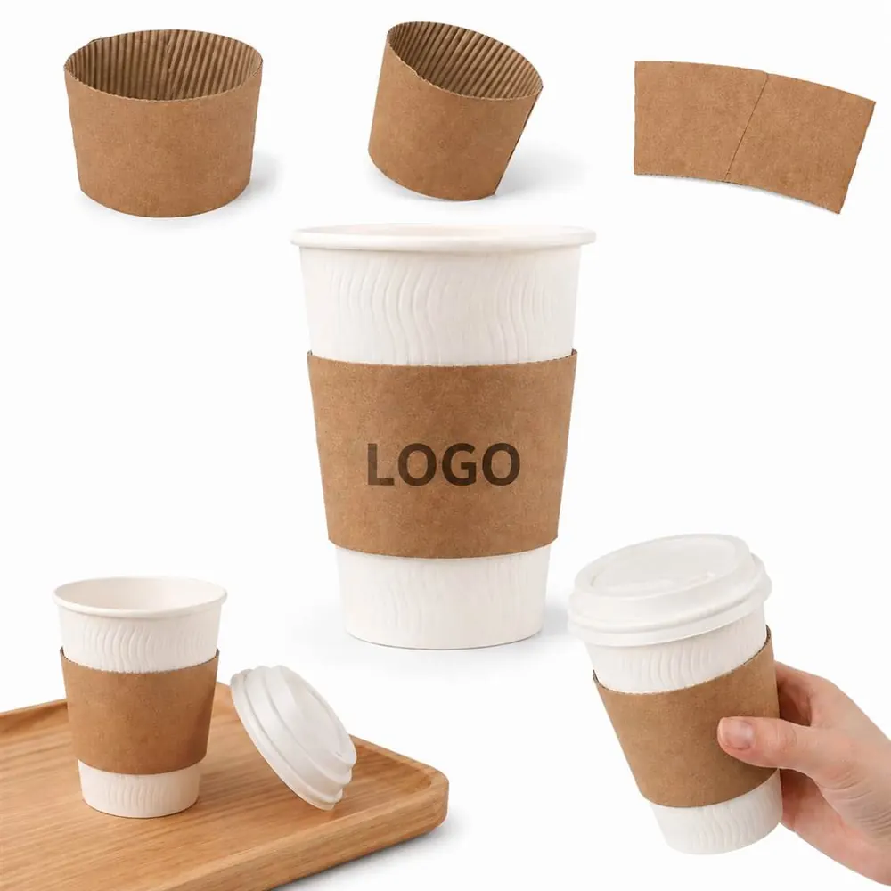Eco Full Color Custom Paper Coffee Cup Sleeves for Hot