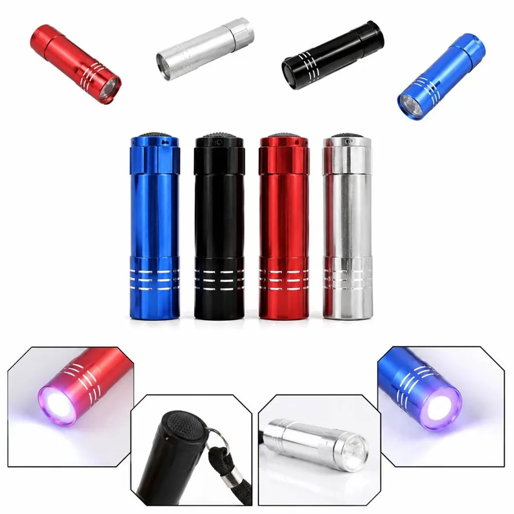 Mini Single LED Flashlight, Aluminum Alloy Body, 4 Colors 2