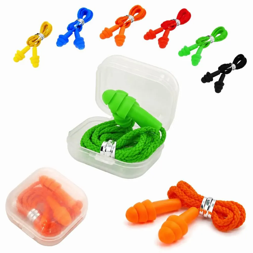 Soft Silicone Earplugs with Case, Reusable Noise Reduction 2