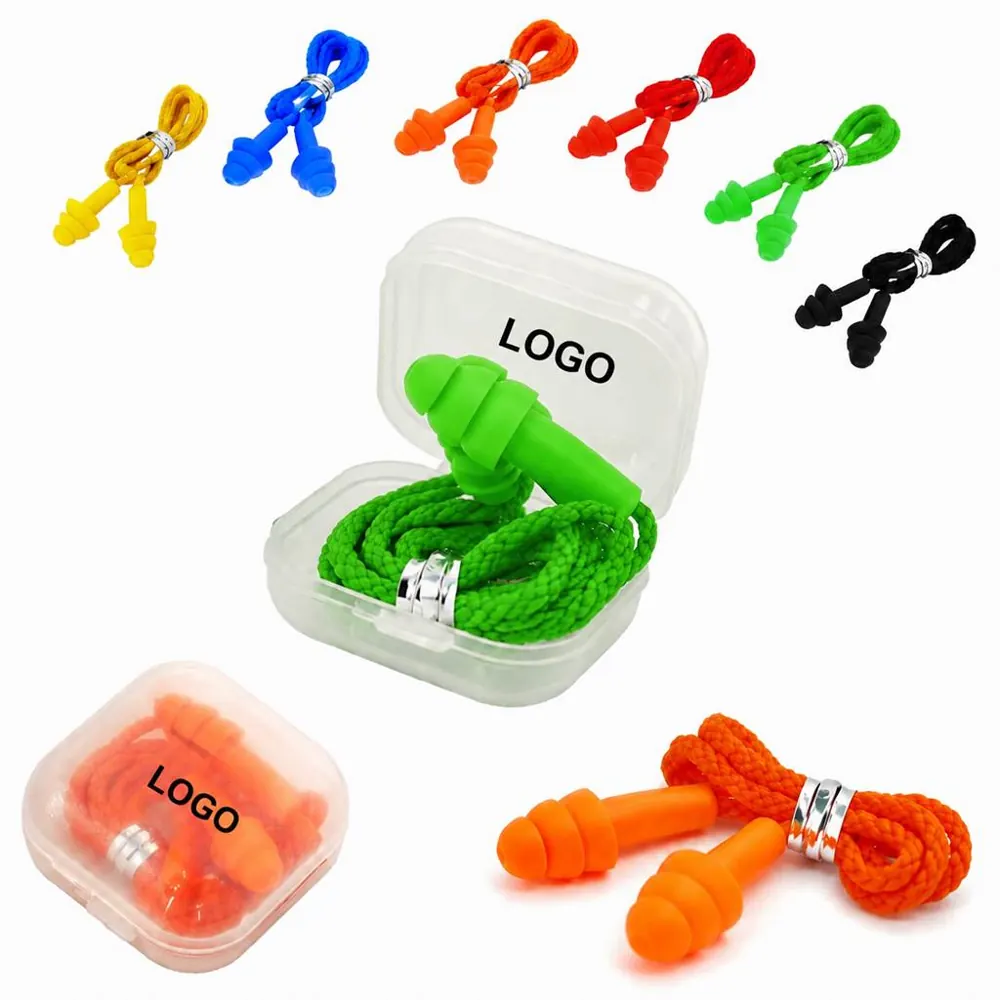 Soft Silicone Earplugs with Case, Reusable Noise Reduction