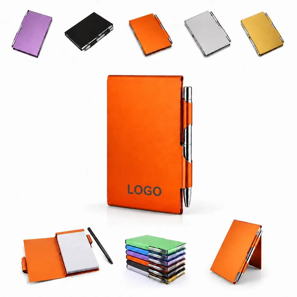 Aluminum Pocket Notepad with Pen, Refillable Writing Journal