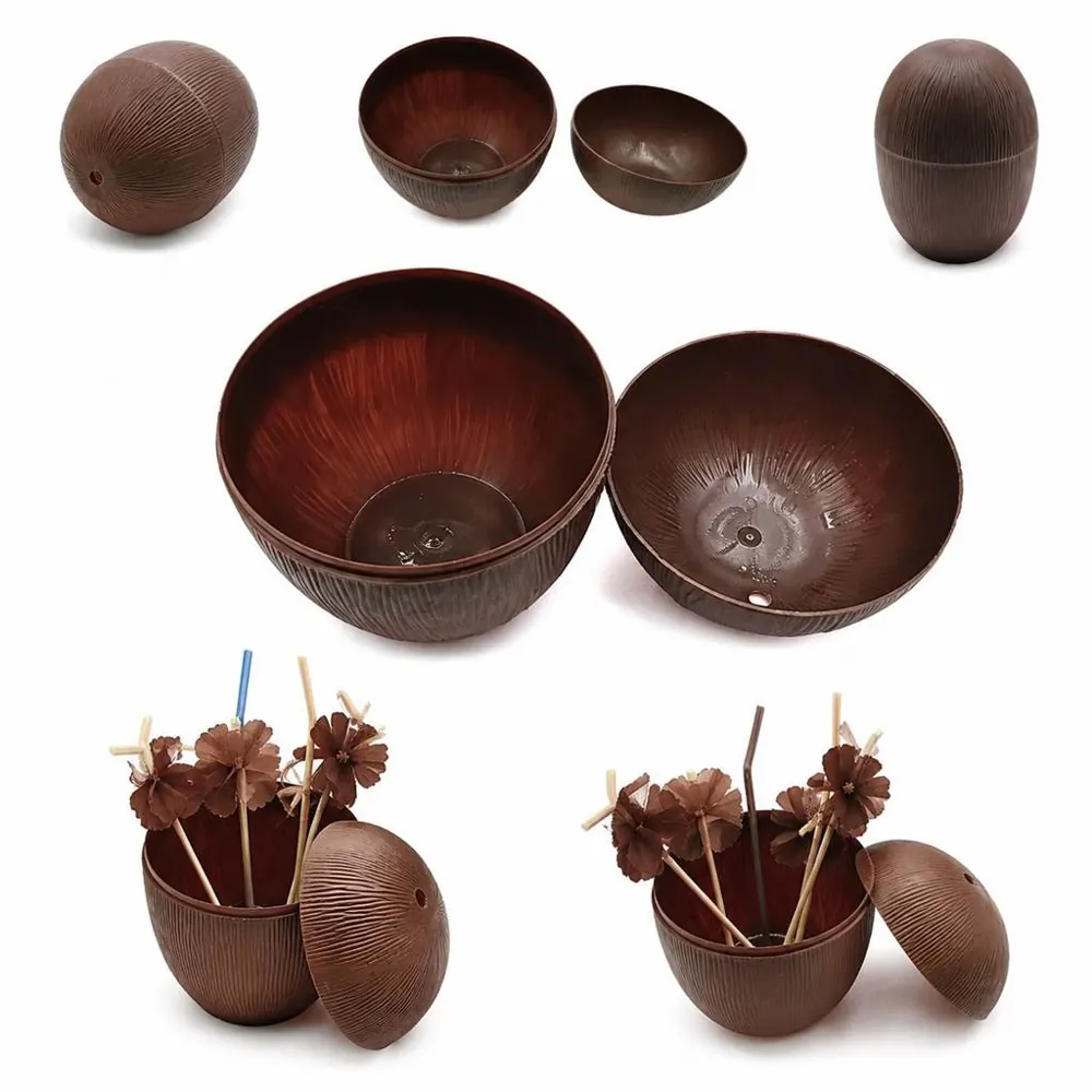 Coconut-Style BPA-Free Tropical Drink Cups, 17oz 2