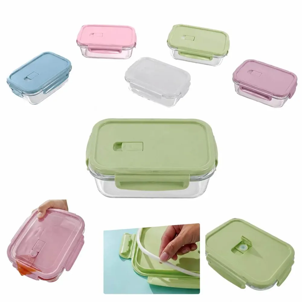 Glass Meal Prep Bowl, Leakproof Lid for Fridge Freezer Oven 2