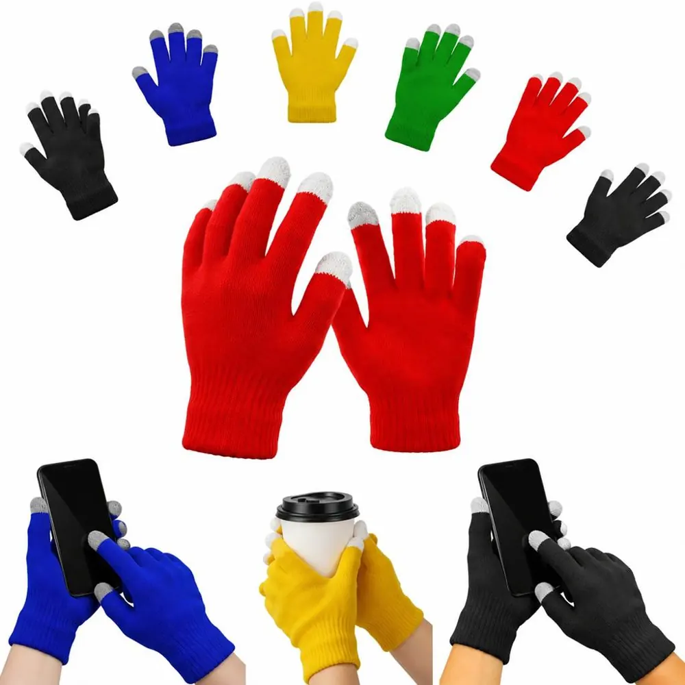 Warm Touchscreen Gloves for Winter, Knitted with Conductive 2
