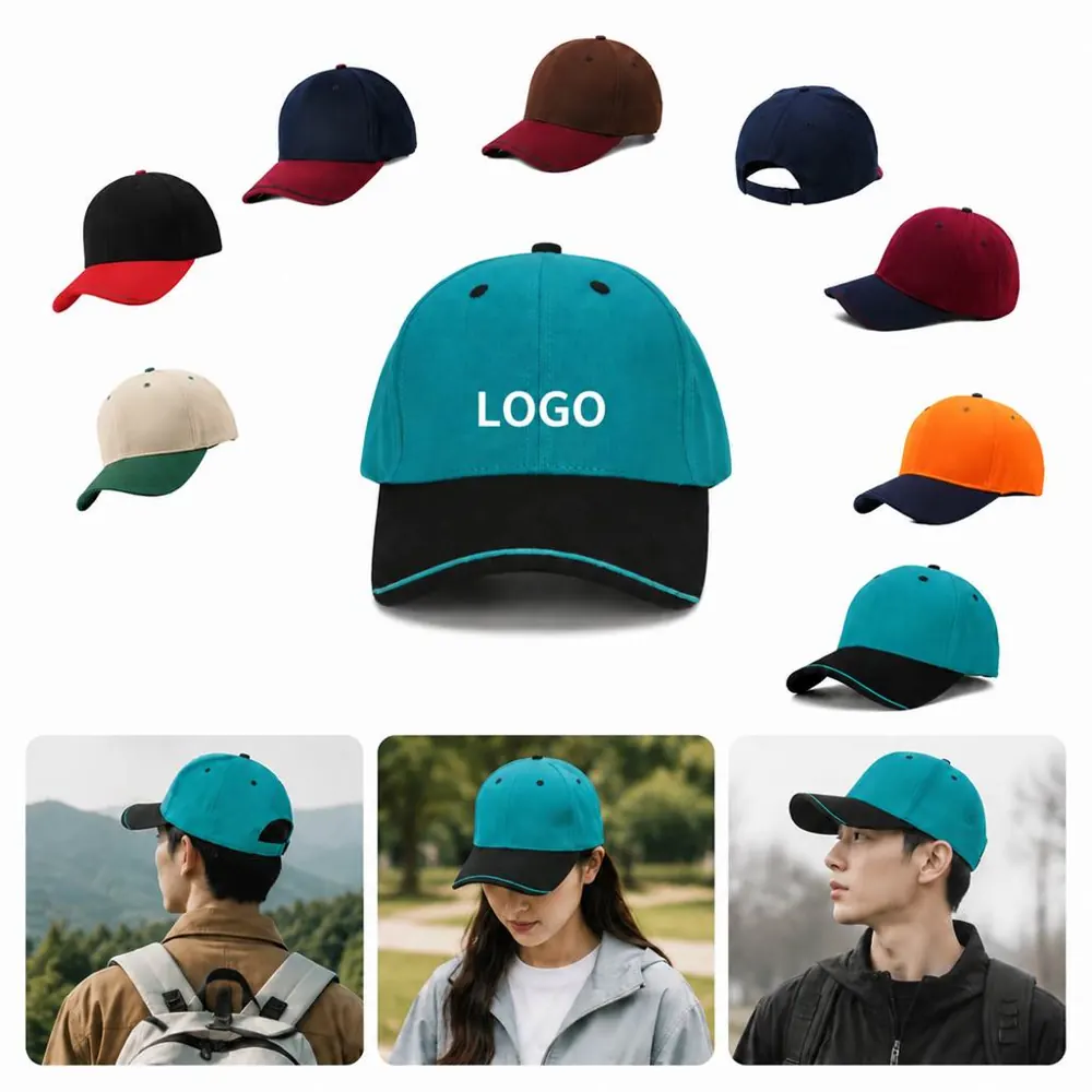 Two-Tone Baseball Cap with Adjustable Strap for Sun