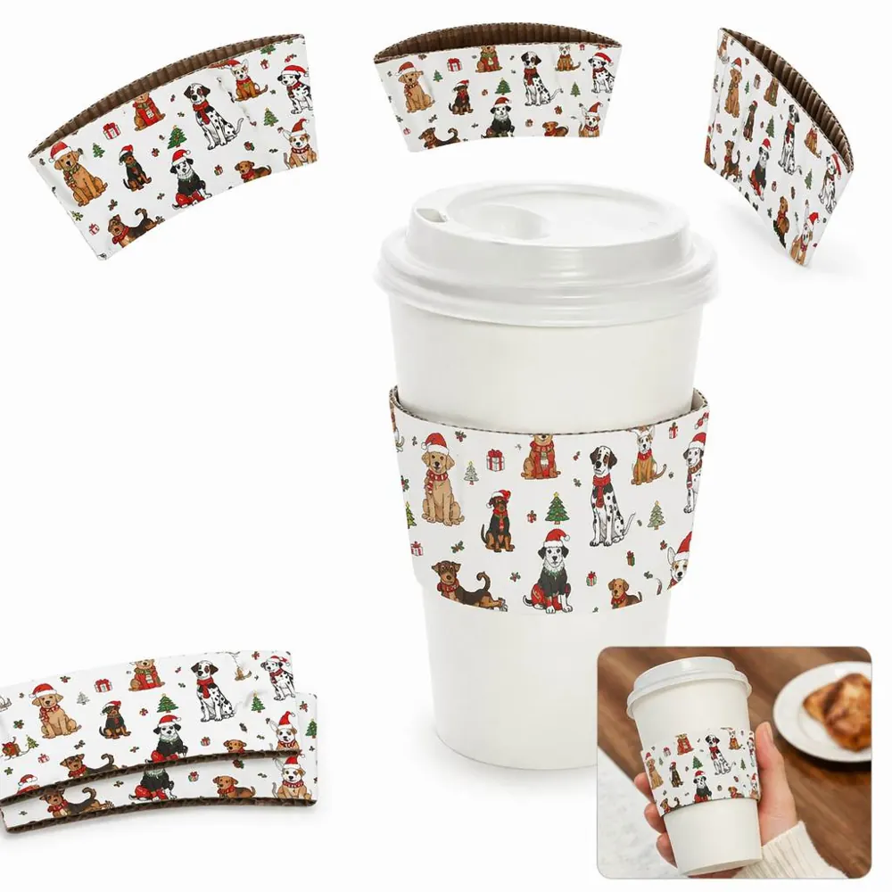 Disposable Printed Coffee Cup Sleeves for 12-16 oz 2